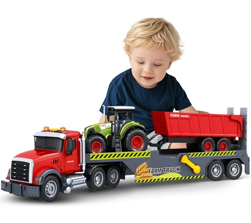 SpringFlower 53,3 cm extra großes LKW-Spielzeug, 3 4 5 6 Jungen Spielzeug mit Traktoren und Kipplaster, 3-in-1-Fahrzeugspielzeug mit Geräuschen und Lichtern, Weihnachtsgeburtstagsgeschenk, Kinder SpringFlower 53,3 cm extra großes LKW-Spielzeug, 3 4 5 6 Jungen Spielzeug mit Traktoren und Kipplaster, 3-in-1-Fahrzeugspielzeug mit Geräuschen und Lichtern, Weihnachtsgeburtstagsgeschenk, Kinder von SpringFlower