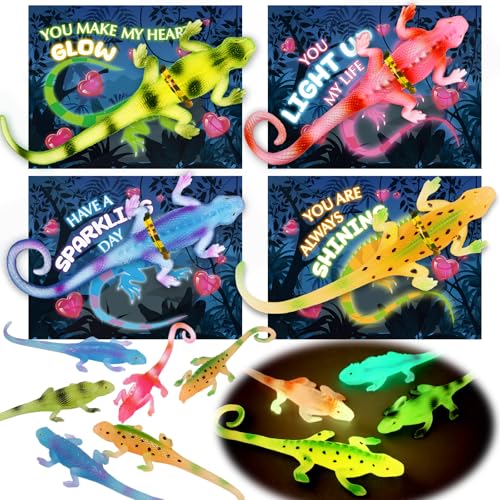 SpringFlower Valentinstags-Geschenkkarten mit im Dunkeln leuchtenden Eidechsen, Fidget-Spielzeug für Klassenzimmer, Valentinstagsgeschenkaustausch für Schule, Valentinstagsparty-Gastgeschenke und SpringFlower Valentinstags-Geschenkkarten mit im Dunkeln leuchtenden Eidechsen, Fidget-Spielzeug für Klassenzimmer, Valentinstagsgeschenkaustausch für Schule, Valentinstagsparty-Gastgeschenke und von SpringFlower