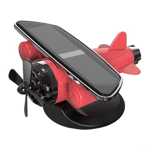 Lustige solarbetriebene Flugzeugdekoration mit 360-Grad-Drehung für Autos (rot) von Springwillfly