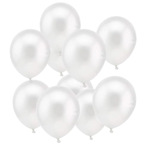 100 Stück Weiß Luftballons Perlweiss, 12 Zoll Weisse Latex Ballons,Weiss Helium Balloons Weiße Partyballon für Geburtstage Baby Shower Hochzeit Kommunion Thema Dekorationen von Sprinlot