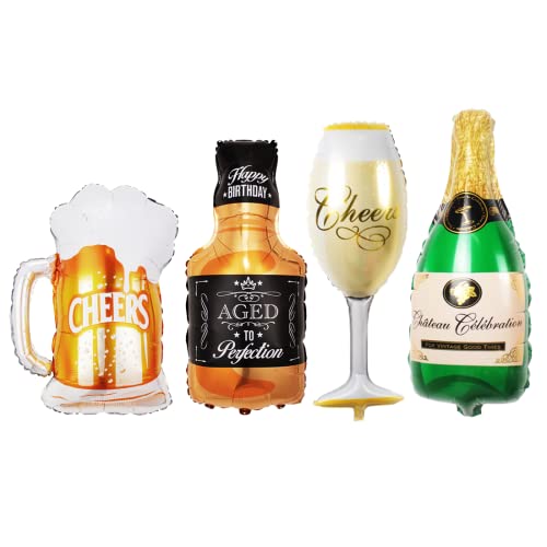 4 Stück Champagner Luftballons, Wein Flaschen Heliumballon, XXL Bier Ballons, Weinglas Riesenballon Sektflasche Folienballon für Kinder Geburtstag Urlaub Hochzeit Bierthema Party Hochzeit Festival 4 Stück Champagner Luftballons, Wein Flaschen Heliumballon, XXL Bier Ballons, Weinglas Riesenballon Sektflasche Folienballon für Kinder Geburtstag Urlaub Hochzeit Bierthema Party Hochzeit Festival von Sprinlot