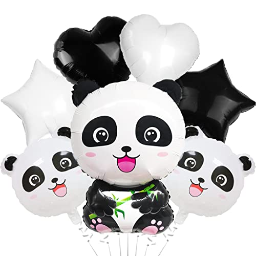 7 Stück Panda Folienballon, XXL Aluminium Folie Panda-Kopf Helium Ballon, süße Panda-FöRmige Luftballons, Panda Riesenballon zum Panda Thematische Geburtstag Party Baby Shower Jungen Mädchen Deko von Sprinlot