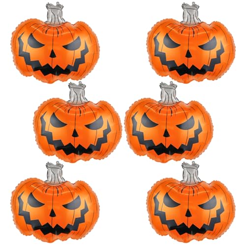 Halloween Kürbis Folienballon, 6 Stück Groß Kürbis Gruselig Luftballon, Kürbis Riesen Mylar-Ballons, XXL Halloween Party Helium Ballon Dekorationen Zubehör Geschenk Halloween Kürbis Folienballon, 6 Stück Groß Kürbis Gruselig Luftballon, Kürbis Riesen Mylar-Ballons, XXL Halloween Party Helium Ballon Dekorationen Zubehör Geschenk von Sprinlot