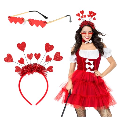 Amor Kostüm Brille Zubehör, Herz Stirnband Glitzer+Amor Kostüm Brillevalentinstag Sonnenbrille, Herz Haarreif Rot, Heart Headband Red, Valentinstag Herz Stirnband,Für Valentinstag Und Fasching Amor Kostüm Brille Zubehör, Herz Stirnband Glitzer+Amor Kostüm Brillevalentinstag Sonnenbrille, Herz Haarreif Rot, Heart Headband Red, Valentinstag Herz Stirnband,Für Valentinstag Und Fasching von Sprinlot