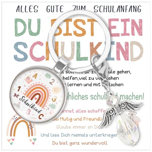 Einschulung Mädchen Geschenk, Schutzengel Schultüte Schlüsselanhänger, Weiß Schulkind Schultüte Füllung, Schulanfang Glücksbringer Geschenke, 2024 Erster Schultag Mutmacher plus Grußkarte Geschenkbox Einschulung Mädchen Geschenk, Schutzengel Schultüte Schlüsselanhänger, Weiß Schulkind Schultüte Füllung, Schulanfang Glücksbringer Geschenke, 2024 Erster Schultag Mutmacher plus Grußkarte Geschenkbox von Sprinlot
