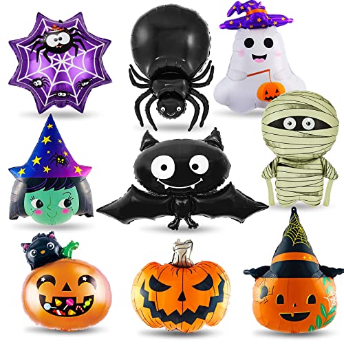 Folienballon Halloween, 9 Stück XXL Kürbis Hexe Geist Fledermaus Spinnweben Luftballon, Spinnen Riesenballon, Halloween Party Ballon für Kinder Geburtstag Dekorationen Zubehör Geschenk Folienballon Halloween, 9 Stück XXL Kürbis Hexe Geist Fledermaus Spinnweben Luftballon, Spinnen Riesenballon, Halloween Party Ballon für Kinder Geburtstag Dekorationen Zubehör Geschenk von Sprinlot
