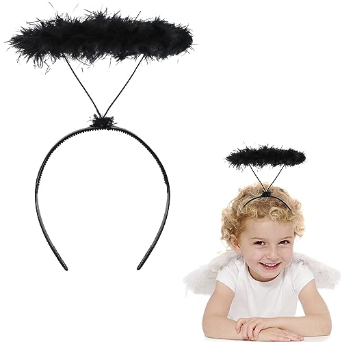 Sprinlot Haarreif Heiligenschein, Haarreif für Engel Schwarz, Engel Kopfschmuck Schwarz, Haarreif Halloween Fasching Karneval Party, Accessoire als Ergänzung zum Engel Kostüm Sprinlot Haarreif Heiligenschein, Haarreif für Engel Schwarz, Engel Kopfschmuck Schwarz, Haarreif Halloween Fasching Karneval Party, Accessoire als Ergänzung zum Engel Kostüm von Sprinlot