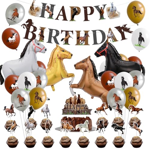 36 Pferde Geburtstagsdeko, Pferde Luftballons Deko Geburtstag Set, Enthalten 16 × Luftballon Pferd, 15 × Cupcake Topper, 4 × Folienballon, 1 × HAPPY BIRTHDAY Banner, Pferdedeko Für Jungen Mädchen 36 Pferde Geburtstagsdeko, Pferde Luftballons Deko Geburtstag Set, Enthalten 16 × Luftballon Pferd, 15 × Cupcake Topper, 4 × Folienballon, 1 × HAPPY BIRTHDAY Banner, Pferdedeko Für Jungen Mädchen von Sprinlot
