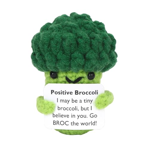 Positive Brokkoli Puppe, Pocket Hug Mini Plush, Brokkoli spielzeug mit Aufmunterung Karte, Kreative Strickwolle Brokkoli-Häkelpuppe, Geschenk für Freunde Geburtstags Weihnachten Abschieds Motivations Positive Brokkoli Puppe, Pocket Hug Mini Plush, Brokkoli spielzeug mit Aufmunterung Karte, Kreative Strickwolle Brokkoli-Häkelpuppe, Geschenk für Freunde Geburtstags Weihnachten Abschieds Motivations von Sprinlot