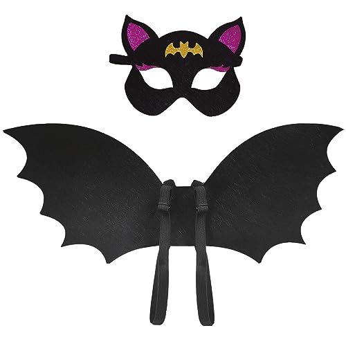 Sprinlot Fledermaus Kostüm Kinder, Fledermaus Flügel Kostüm Jungen Mädchen, Fledermausflügel Vampir, Kinderkostüm Halloween Karnevals Fasching Cosplay von Sprinlot