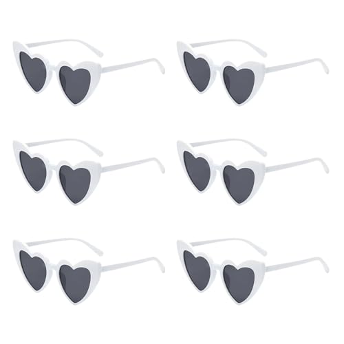 Sprinlot Herz Party Brille Weiß, 6 Paar Herz Brillen, Heart Shaped Brille, Sonnenbrille Herzform, Lustige Brille für Fasching Foto Requisiten Geburtstags Sprinlot Herz Party Brille Weiß, 6 Paar Herz Brillen, Heart Shaped Brille, Sonnenbrille Herzform, Lustige Brille für Fasching Foto Requisiten Geburtstags von Sprinlot