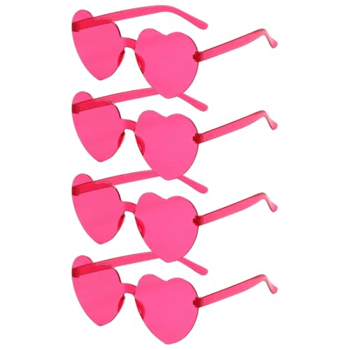 Sprinlot Herz Sonnenbrille Dunkelrosa, Herz Party Brillen Rosa, Heart Shaped Brille, Brille Herzform 3 von Sprinlot
