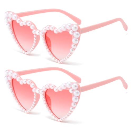 Sprinlot Herz Sonnenbrille Rosa, Herzform Partybrille, Heart Shaped Brilles, Hochzeit Brille für Fasching Foto Requisiten Geburtstags von Sprinlot
