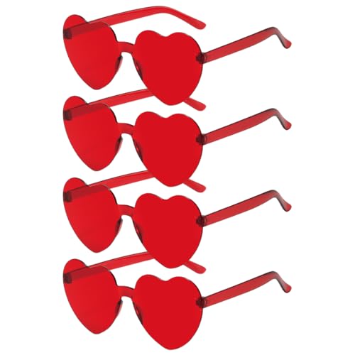 Sprinlot Herz Sonnenbrille Rot, Herz Party Brillen, Heart Shaped Brille, Brille Herzform 4 von Sprinlot