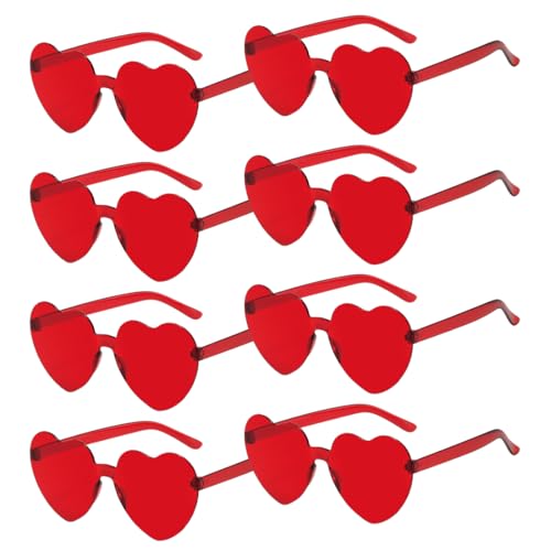 Sprinlot Herz Sonnenbrille Rot, Herz Party Brillen, Heart Shaped Brille, Brille Herzform 8 von Sprinlot