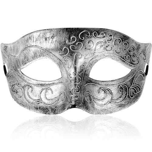 Sprinlot Maskenball Masken, Venezianische Maske, Silbrig, Maske Karneval, Ball Masken Vintage, Kostüm Cosplay Abschlussball Karneval Zubehör Sprinlot Maskenball Masken, Venezianische Maske, Silbrig, Maske Karneval, Ball Masken Vintage, Kostüm Cosplay Abschlussball Karneval Zubehör von Sprinlot