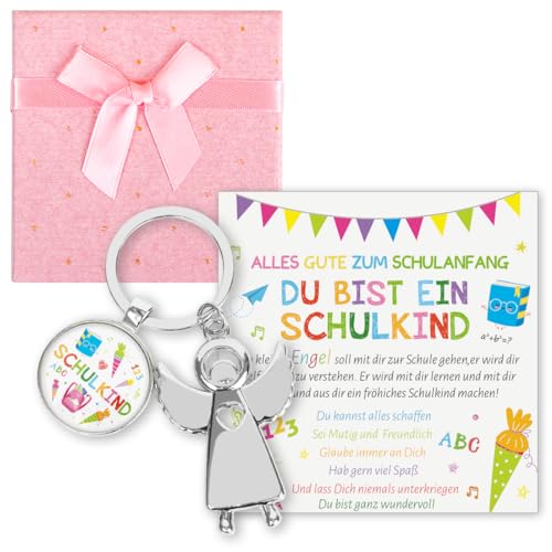 Sprinlot Schutzengel Schulanfang, Schutzengel Schlüsselanhänger mit Karte Einschulung, Schulkind Geschenk, Glücksbringer Schulanfang, Erster Schultag Geschenk für Mädchen und Junge Sprinlot Schutzengel Schulanfang, Schutzengel Schlüsselanhänger mit Karte Einschulung, Schulkind Geschenk, Glücksbringer Schulanfang, Erster Schultag Geschenk für Mädchen und Junge von Sprinlot