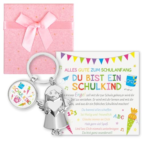 Sprinlot Schutzengel Schulanfang, Schutzengel Schlüsselanhänger mit Karte Einschulung, Schulkind Geschenk, Glücksbringer Schulanfang, Erster Schultag Geschenk für Mädchen und Junge Sprinlot Schutzengel Schulanfang, Schutzengel Schlüsselanhänger mit Karte Einschulung, Schulkind Geschenk, Glücksbringer Schulanfang, Erster Schultag Geschenk für Mädchen und Junge von Sprinlot