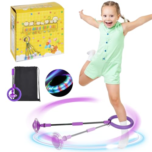 Swing Wheel mit Lichtrad, Blinkender Sprungball, Springring Fußkreisel, Faltbarer Flash Jumping Ball Kinder, Lila Knöchelsprungball Springender Ball, Fettverbrennungsspiel für Kinder und Erwachsene Swing Wheel mit Lichtrad, Blinkender Sprungball, Springring Fußkreisel, Faltbarer Flash Jumping Ball Kinder, Lila Knöchelsprungball Springender Ball, Fettverbrennungsspiel für Kinder und Erwachsene von Sprinlot