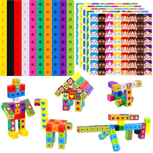 100 Mathematik-Verbindungswürfel, Mathematikwürfel mit 320 wiederverwendbaren Aufklebern, manipulative geometrische Formen, die verbinden und zählen, Lernspielzeug für Vorschule und Homeschooling 100 Mathematik-Verbindungswürfel, Mathematikwürfel mit 320 wiederverwendbaren Aufklebern, manipulative geometrische Formen, die verbinden und zählen, Lernspielzeug für Vorschule und Homeschooling von SpriteGru