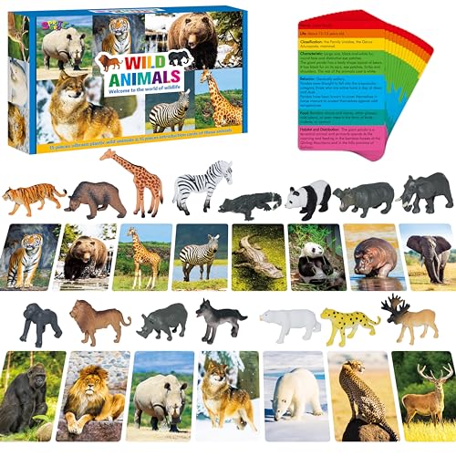 15-teiliges Set mit Safari-Tierfiguren und 15 Einführungskarten, realistische Zoo-Tierfiguren Montessori-Spielzeug Wissenschaftliches Lernspiel für Homeschooling, Vorschule, Kleinkinder 15-teiliges Set mit Safari-Tierfiguren und 15 Einführungskarten, realistische Zoo-Tierfiguren Montessori-Spielzeug Wissenschaftliches Lernspiel für Homeschooling, Vorschule, Kleinkinder von SpriteGru