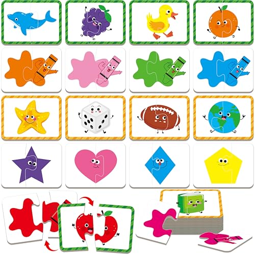 24 Set Farb- und Formpuzzles, selbstkorrigierendes Puzzle-Matching-Spiel, pädagogische praktische Aktivitäten für Kleinkinder, Kindergarten, erste Lernspiele und Spielzeug für 3-Jährige 24 Set Farb- und Formpuzzles, selbstkorrigierendes Puzzle-Matching-Spiel, pädagogische praktische Aktivitäten für Kleinkinder, Kindergarten, erste Lernspiele und Spielzeug für 3-Jährige von SpriteGru