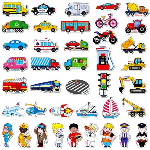 40 STK. Fahrzeugmagnete, Fahrzeuge und Berufe Kühlschrankmagnete für Kinder - Magnetische Transportmittel Kühlschrankdekorationen - Pädagogisches Lernspielzeug für Kleinkinder 40 STK. Fahrzeugmagnete, Fahrzeuge und Berufe Kühlschrankmagnete für Kinder - Magnetische Transportmittel Kühlschrankdekorationen - Pädagogisches Lernspielzeug für Kleinkinder von SpriteGru