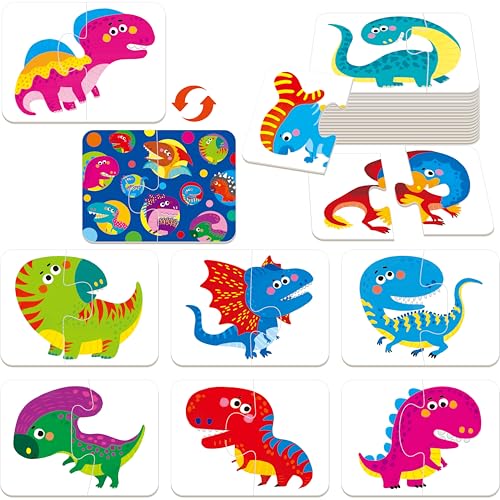 48 Dinosaurier-Puzzle mit Fehlerkorrektur, selbstkorrektierendes Puzzle-Matching-Spiel, pädagogische Matching-Puzzles für Kleinkinder im Kindergarten, Dinosaurier-themenbasierte Lernspielzeuge von SpriteGru