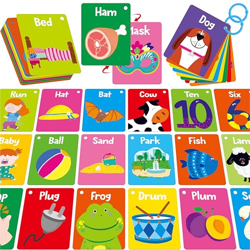 52 Wort-Lernkarten, 52 CVC-Wörter und 52 CVCC, CCVC-Wörter, doppelseitige Karten mit 2 Ringen, Vokabel-Phonik-Lernen, Lernwerkzeug für Vorschule, Kindergarten, Kleinkinder 52 Wort-Lernkarten, 52 CVC-Wörter und 52 CVCC, CCVC-Wörter, doppelseitige Karten mit 2 Ringen, Vokabel-Phonik-Lernen, Lernwerkzeug für Vorschule, Kindergarten, Kleinkinder von SpriteGru