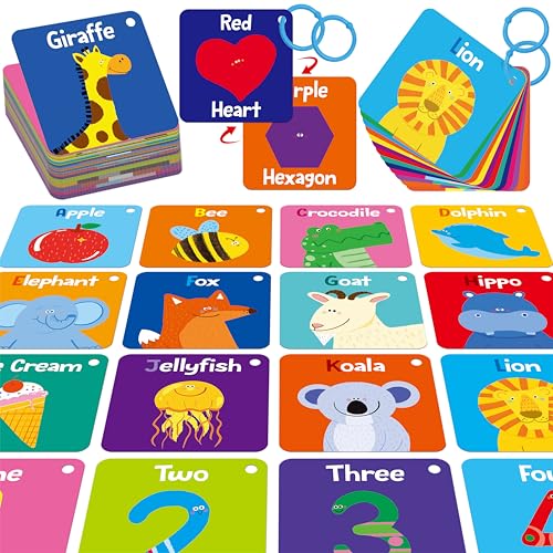 80 Stück Wortkarteikarten, doppelseitige erste Wortkarten, Alphabet, Zahlen, Lebensmittel, Tiere, CVC-Wörter, Farben und Formen mit 4 wiederverschließbaren Ringen, frühes Lernwerkzeug für Kinder im 80 Stück Wortkarteikarten, doppelseitige erste Wortkarten, Alphabet, Zahlen, Lebensmittel, Tiere, CVC-Wörter, Farben und Formen mit 4 wiederverschließbaren Ringen, frühes Lernwerkzeug für Kinder im von SpriteGru