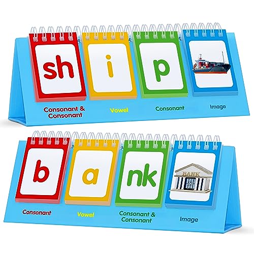 CVCC & CCVC Flip-Charts, 40 Wörter-Builder-Phonic-Spiele Freistehende Flip-Chart-Manipulative-Rechtschreibspielzeug, pädagogisches Lernwerkzeug für Schüler, Lehrer und Schulbedarf von SpriteGru