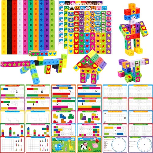 Mathe-Verknüpfungswürfel, 100 Mathe-Würfel-Materialien mit 30 Lernaktivitäten Plus 192 wiederverwendbaren Stickern, Zahlenzählwürfel mit Klickverbindung Mathe-Verknüpfungswürfel, 100 Mathe-Würfel-Materialien mit 30 Lernaktivitäten Plus 192 wiederverwendbaren Stickern, Zahlenzählwürfel mit Klickverbindung von SpriteGru