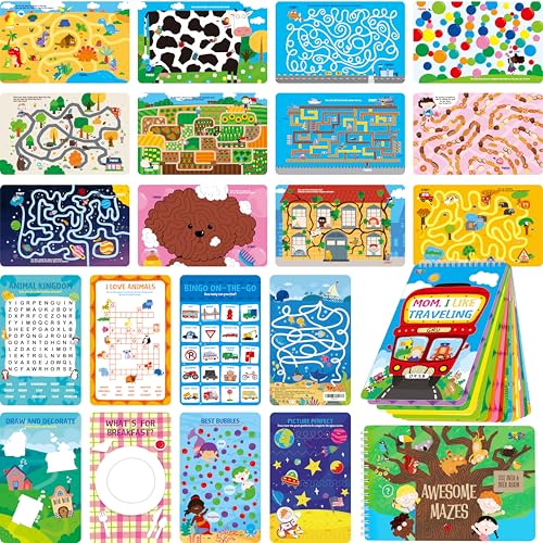 SpriteGru 2 Reise-Spielpads, 61 trocken abwischbare Aktivitäten & Spiele, wiederverwendbares & abwischbares Buch, lustige Denksportaufgaben, interessantes Lernspielzeug SpriteGru 2 Reise-Spielpads, 61 trocken abwischbare Aktivitäten & Spiele, wiederverwendbares & abwischbares Buch, lustige Denksportaufgaben, interessantes Lernspielzeug von SpriteGru