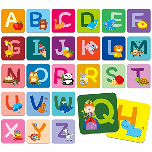 SpriteGru Alphabet-Memoryspiel (26 Paare mit 52 Karten), Memoryspielkarten mit Groß- und Kleinbuchstaben, Lernspielzeug für Kleinkinder von SpriteGru