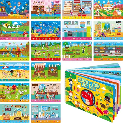 SpriteGru Such- und Findebuch, 30 abwischbare Aktivitäten-Spielpad, wiederverwendbares und abwischbares Montessori-Lernspielzeug, Bildungsspiel für Autismus-Sinnes-Spielzeuge für Vorschulkinder SpriteGru Such- und Findebuch, 30 abwischbare Aktivitäten-Spielpad, wiederverwendbares und abwischbares Montessori-Lernspielzeug, Bildungsspiel für Autismus-Sinnes-Spielzeuge für Vorschulkinder von SpriteGru