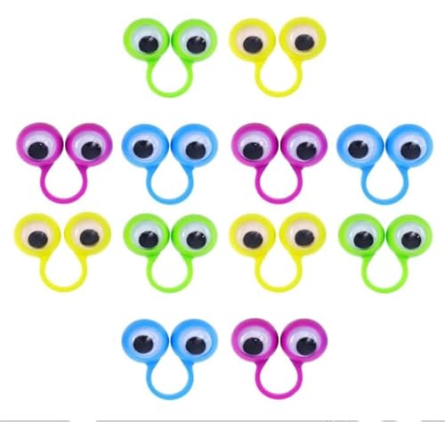 SquarezhenBo 12 Stück Eye Finger Puppet,Eye On Rings Finger Puppets,Wiggly Googly Eyeball Ring,Fun Show Prize Fillers,Birthday Easter Party Favor,Puppet Eyes,Eye Rings,Puppets and Puppet Theaters von SquarezhenBo