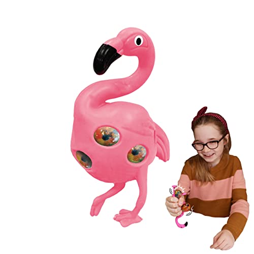 Squidgeemals - Flamingo von Deluxebase. Super dehnbares und matschiges Flamingo Spielzeug mit Gelperlen. Tolles Quetschspielzeug für Erwachsene und Kinder von Squidgeemals