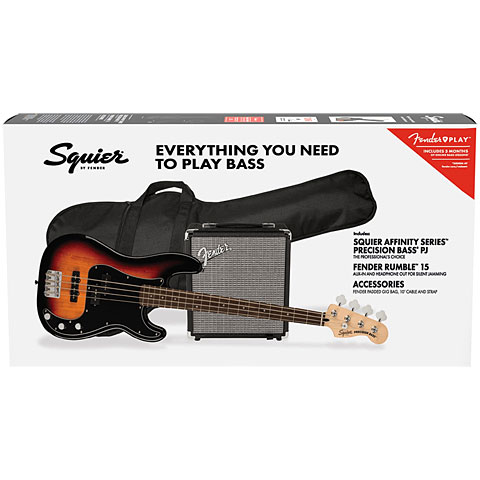 Squier Affinity PJ Bass Pack LRL 3TSB E-Bass Set von Squier