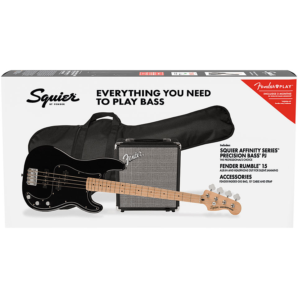Squier Affinity PJ Bass Pack MN BLK E-Bass Set von Squier