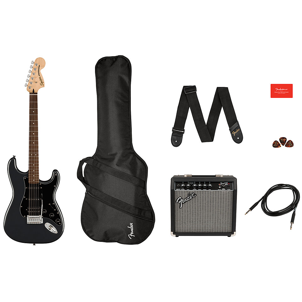 Squier Affinity Strat HSS Pack BLK E-Gitarren Set Squier Affinity Strat HSS Pack BLK E-Gitarren Set von Squier