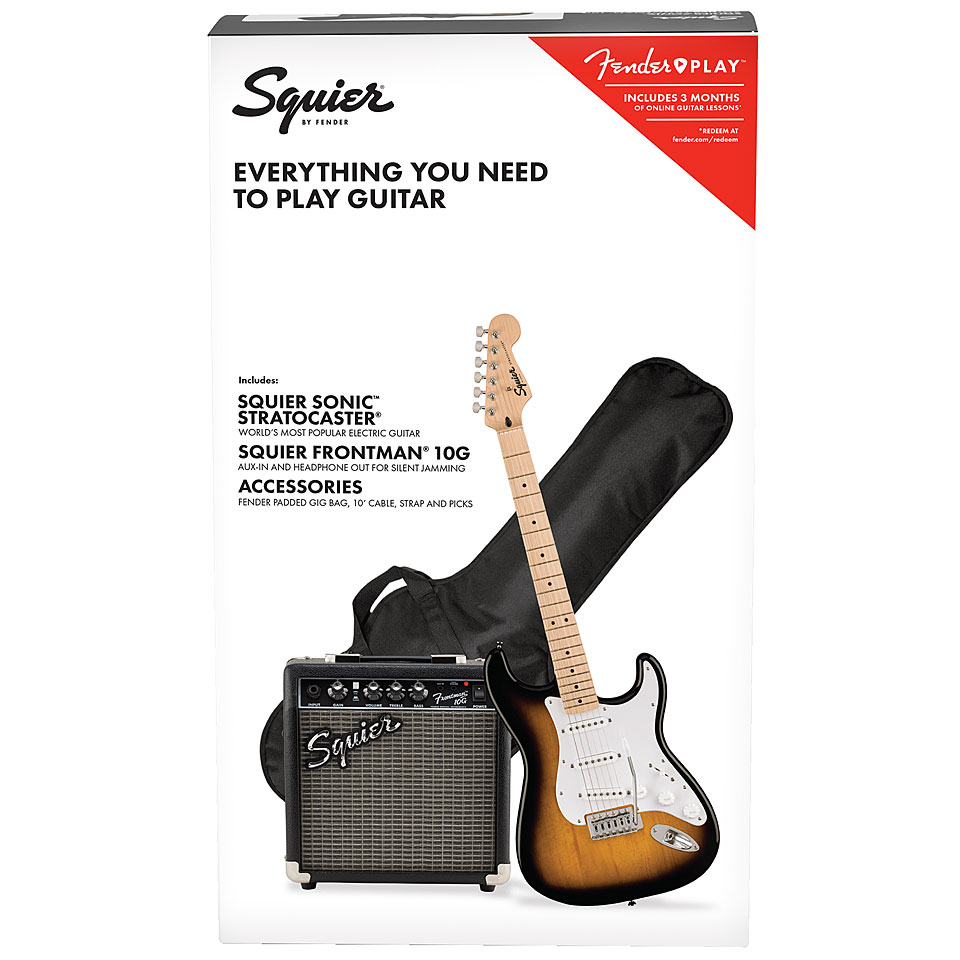 Squier Sonic Stratocaster Pack 2-TS E-Gitarren Set von Squier