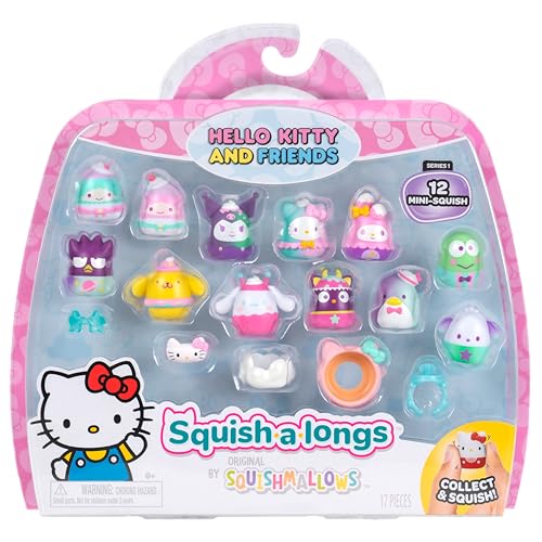 Squish-a-Longs Hello Kitty and Friends Dreamland Mini-Squish + Zubehör, 12er-Pack von Squish-a-longs