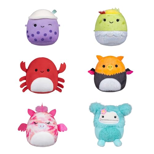 Micromallows SQMM0068-6er-Pack, superweiche Mini-Squishmallows, 6.5 cm Plüschfiguren von Squishmallows