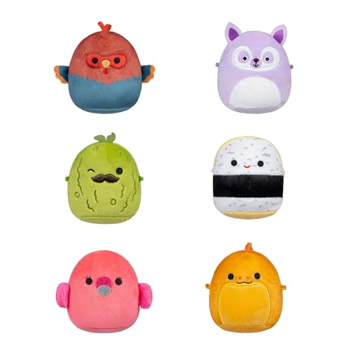 Micromallows SQMM0069-6er-Pack, superweiche Mini-Squishmallows, 6.5 cm Plüschfiguren von Squishmallows