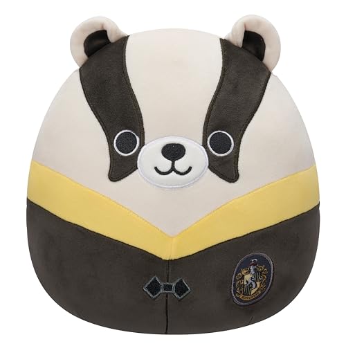 SQUISHMALLOWS SQWB00324 - Harry Potter Hufflepuff Dachs in Hogwarts Robe 25 cm, offizielles Jazwares Plüsch, superweiches Kuscheltier von Squishmallows