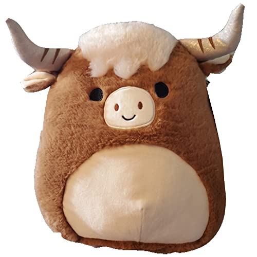 Squishmallow Official Kellytoy Plush Farm Squad Squishy Soft Plush Toy Animals (Calton Highland Cow (Fuzzy), 12 Inch) von Squishmallows