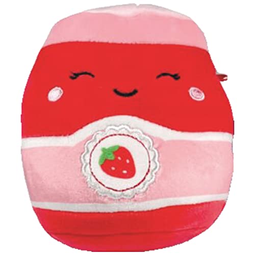 Squishmallow Offizielle Kellytoy Food Squad Pl sch-Dessert-Sammlerst ck, weiche Pl schtier-Kollektion (rot/rosa, Janna Strawberry Jam, 12,7 cm) von Squishmallows