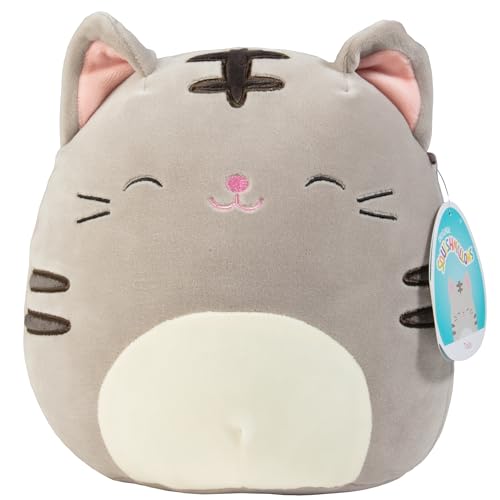 Squishmallows 20,3 cm Tally The Grey Cat – Offizielles Jazwares Plüschtier – Sammlerstück, weiches und quetschbares Kitty-Plüschtier, Geschenk für Kinder, Mädchen und Jungen von Squishmallows