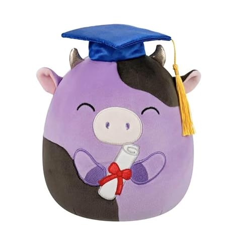 Squishmallows 2025 Original 20,3 cm Graduation Squad Plüsch – Sammlerstück, weiches & Squishy Mini Stofftier Spielzeug – Add to Your Squad – Geschenk für Kinder, Mädchen & Jungen (Alexie Cow) von Squishmallows