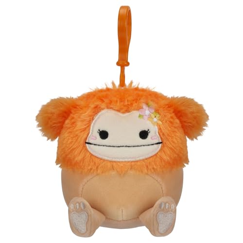 Squishmallows 3,5 Zoll großer ansteckbarer Plüsch Shasta, der orangefarbene Bigfoot, SQCP00208 von Squishmallows